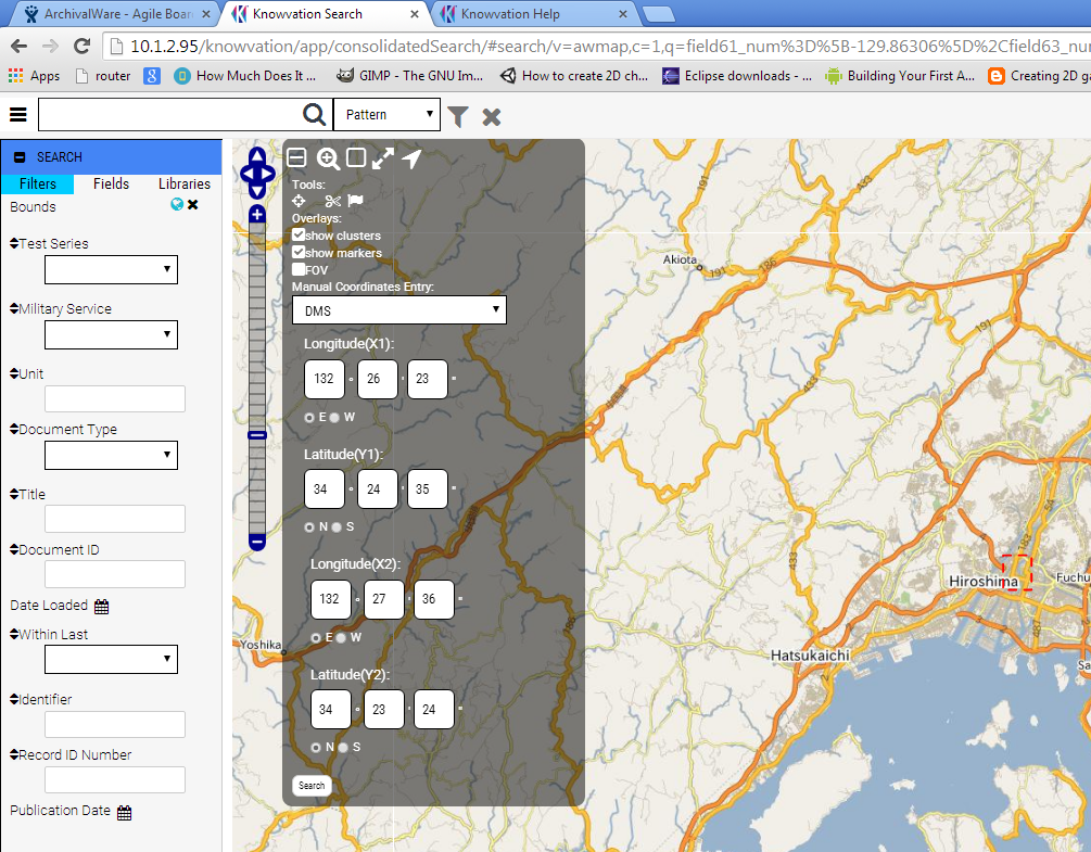 Map features menu